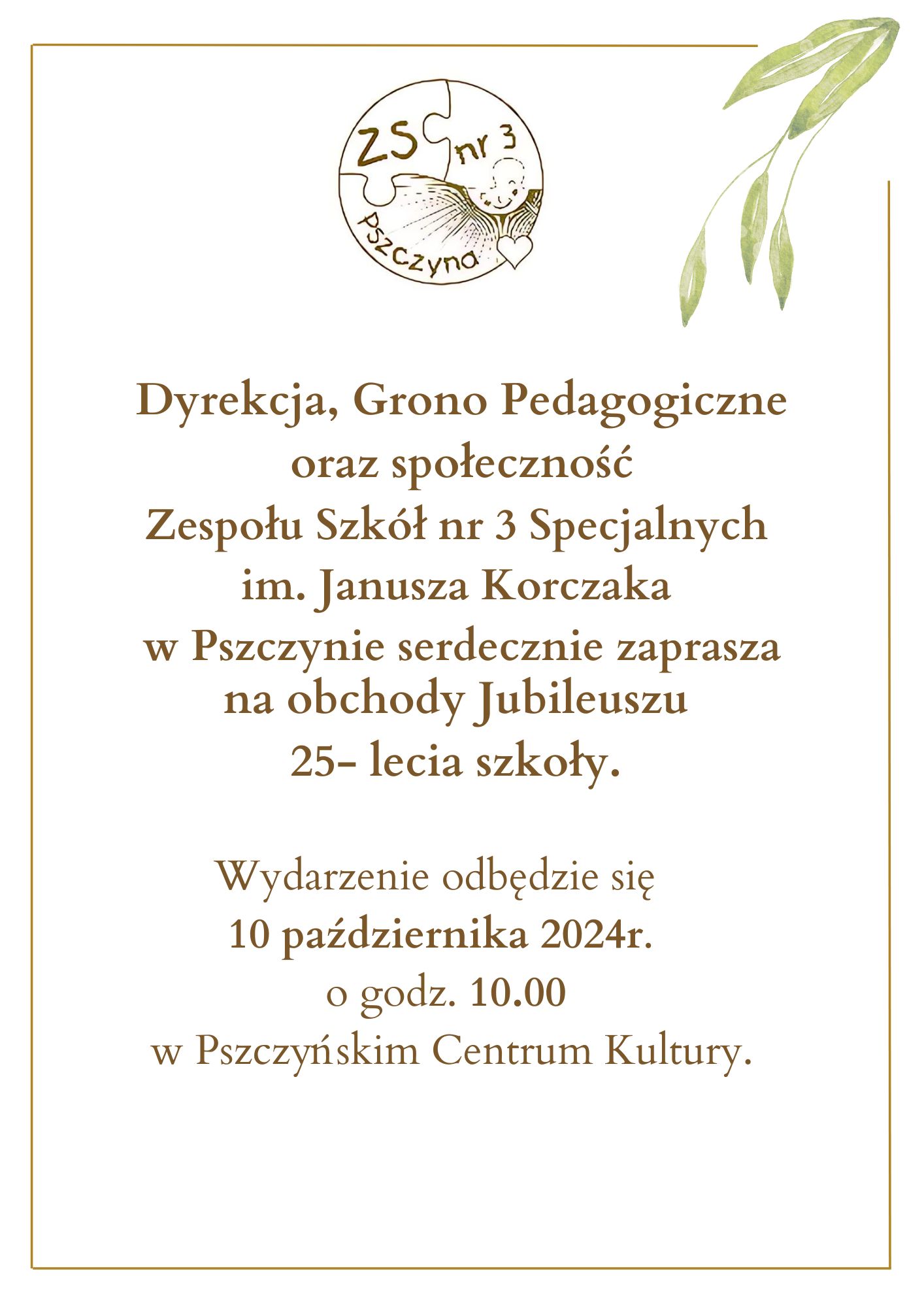 Plakat zapraszający na jubileusz 25-lecia szkoły.